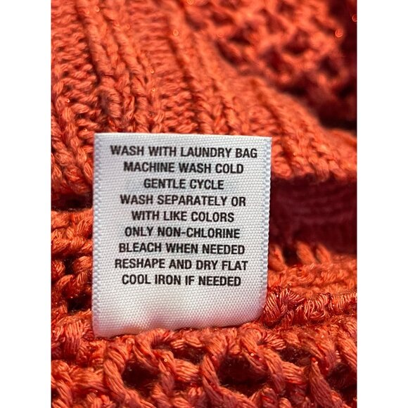 Relativity Womens Red Open Knit Sweater Large Lightweight Acrylic Blend Casual - Picture 5 of 5